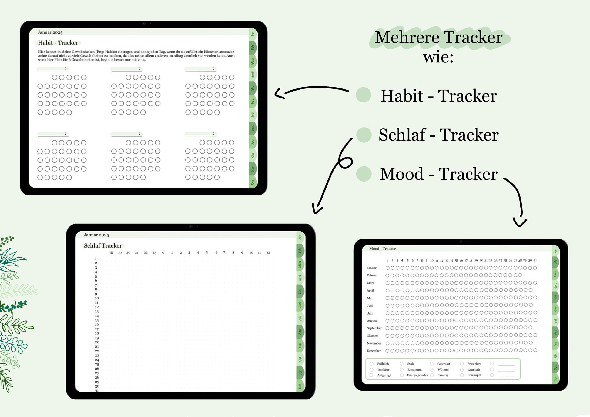 Darin befinden sich Mood-, Schlaf- und Habit-Tracker