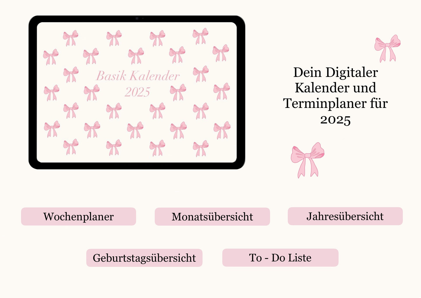 Auflistung der Inhalte des digitalen Kalenders 